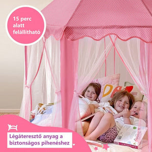 Namiot dla dzieci BDream, namiot do zabawy do domu i na zewnątrz, różowy namiot księżniczki 140 x 135 cm - BShopy