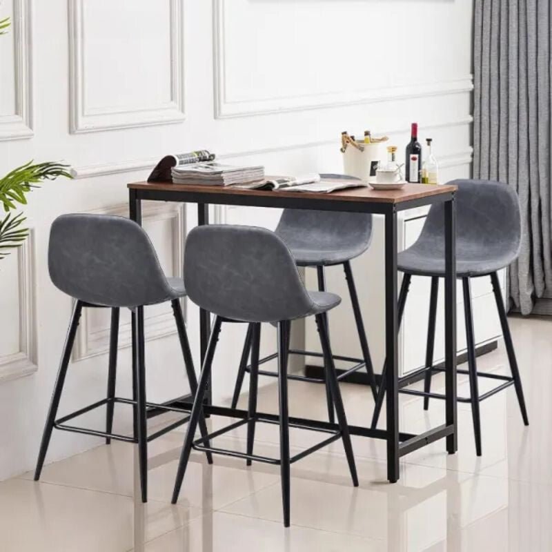 Blux Bárszékek Műbőr Kárpitozással - Szürke - BShopyC - U - BS - 0057GY_7