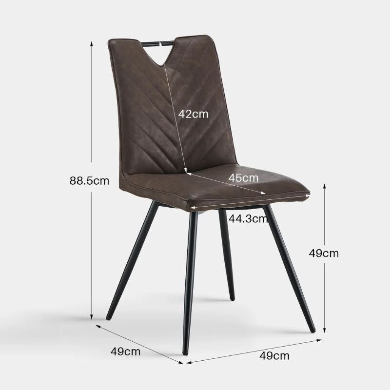 Calais Fogantyús Étkezőszék 2db – Barna Műbőr - BShopyC - U - DC - A0351BR_6