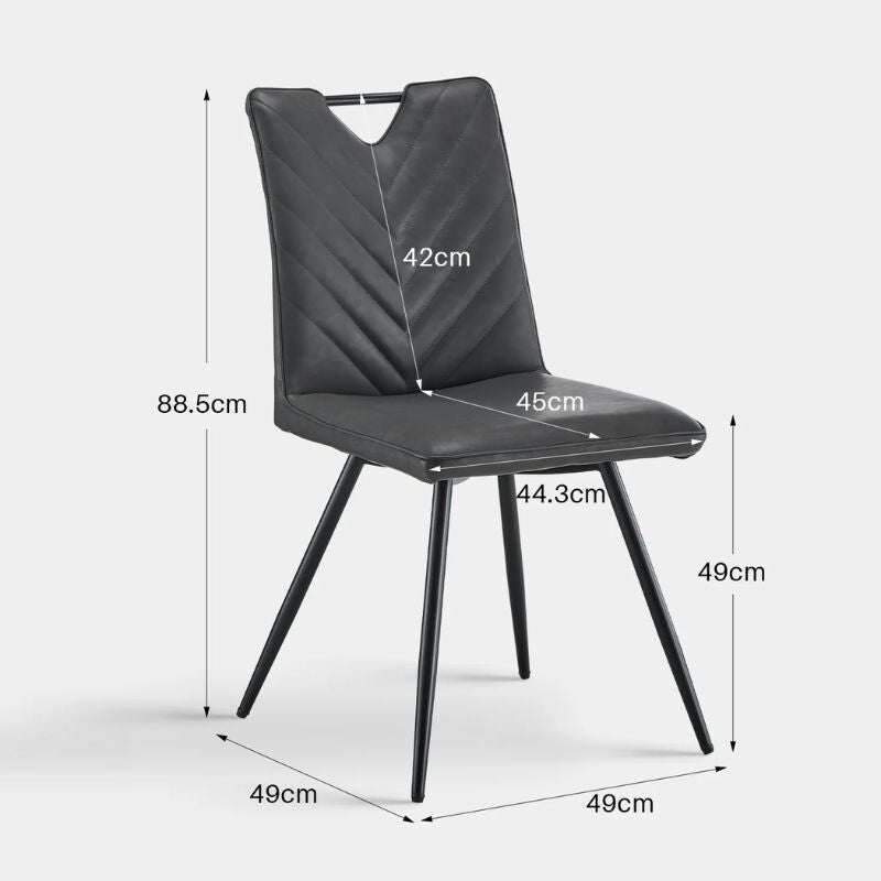 Calais Fogantyús Étkezőszék Szett 2 db – Szürke Műbőr - BShopyC - U - DC - A0351GY_4