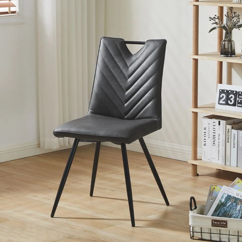 Calais Fogantyús Étkezőszék Szett 2 db – Szürke Műbőr - BShopyC - U - DC - A0351GY_3