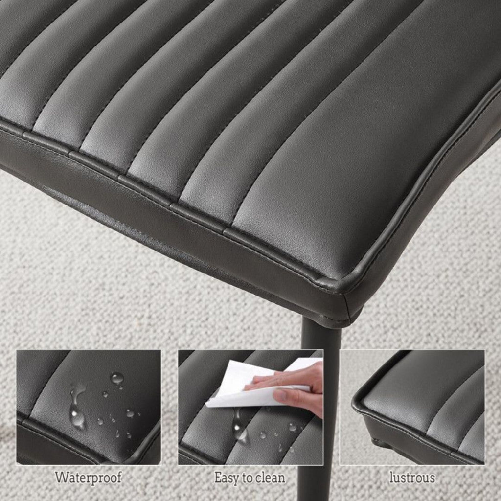 Clipop Étkezőszék Szett 2 db – Szürke Műbőr - BShopyC - U - DC - H0340GY_4