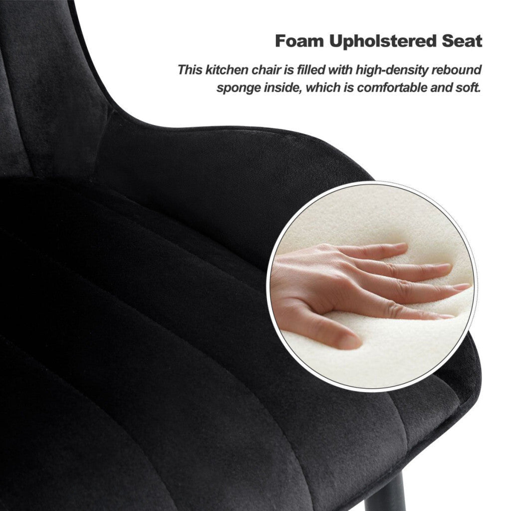 Clipop Fekete Bársony Étkezőszék Szett 2db - BShopyEUCB0109 - C - U - DC - B0206BL_6