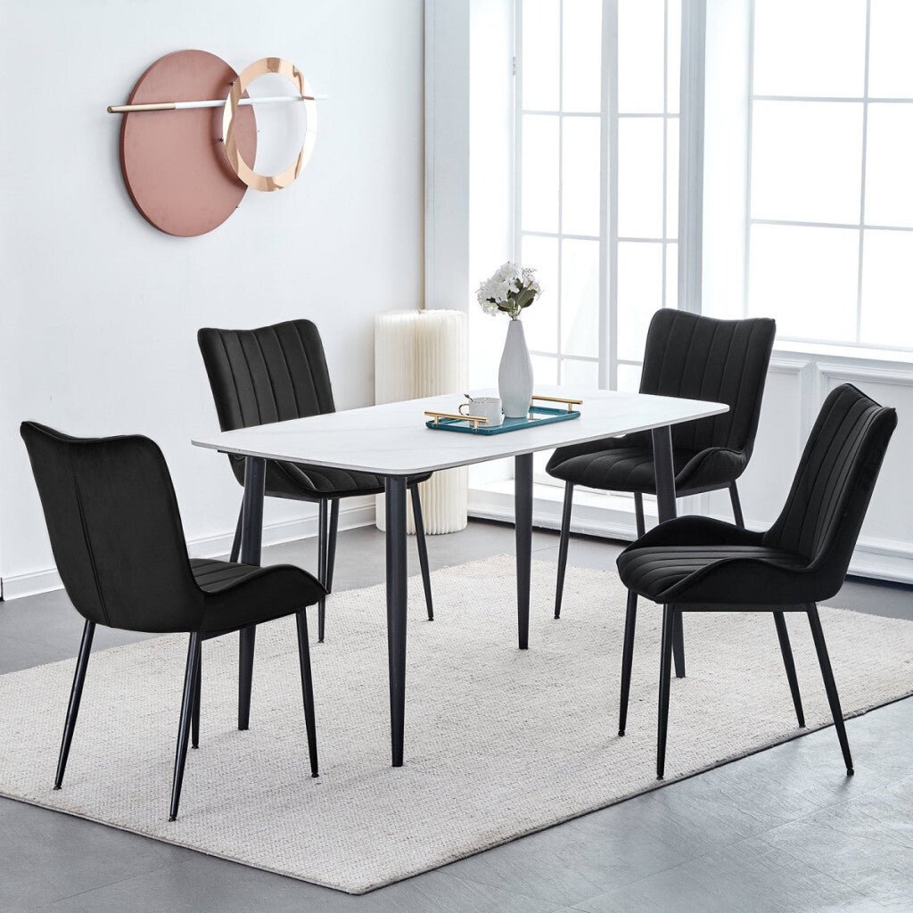 Clipop Fekete Bársony Étkezőszék Szett 2db - BShopyEUCB0109 - C - U - DC - B0206BL_4