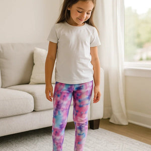 Galaxy Mintás Polárbéléses Téli Gyermek Leggings – 2 db Thermo Nadrág + 2 db Hajgumi (110) - BShopy