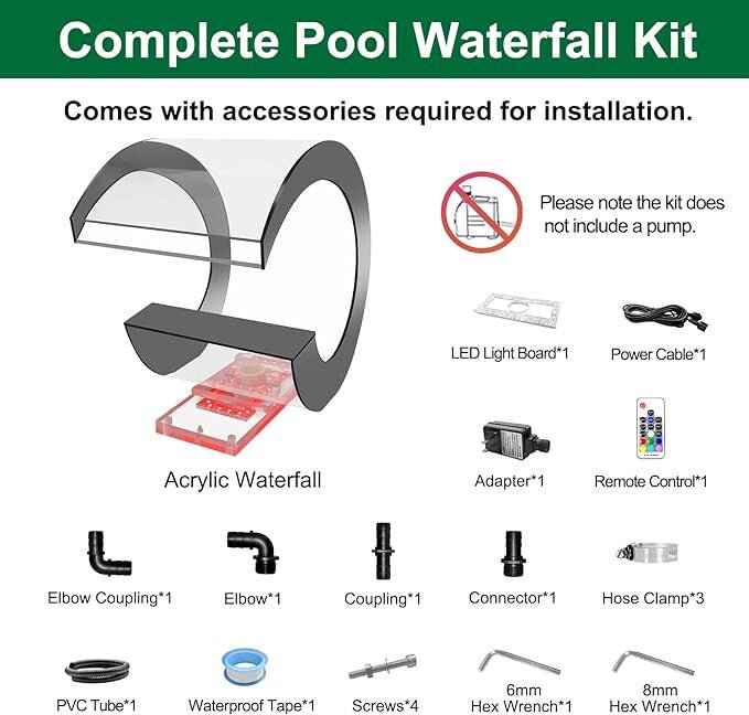 LONGRUN C - alakú Vízesés Kifolyó Rozsdamentes Acél Medence Szökőkút 36.3cm - BShopyX001NJ2SKZ_3