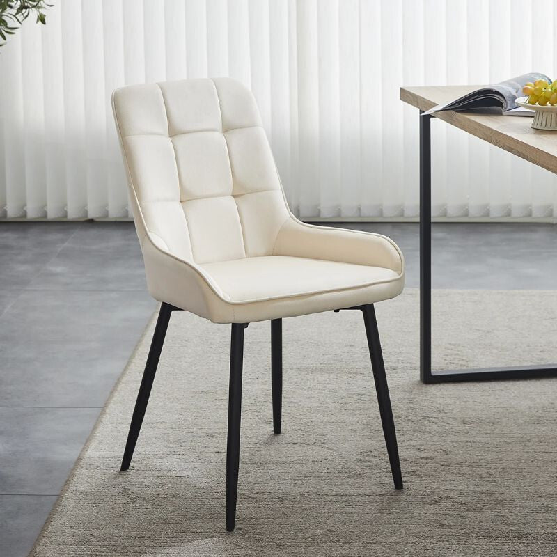 Mccaslin Étkezőszék Szett 2 db – Krém Színű Bársony, Fém Lábakkal - BShopyC - U - DC - B0191CR_6