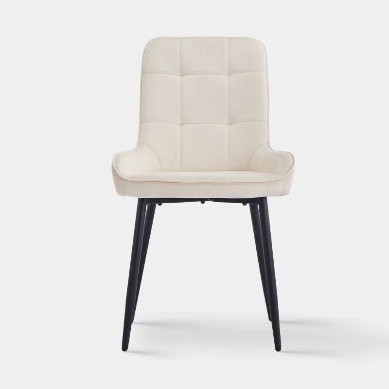 Mccaslin Étkezőszék Szett 2 db – Krém Színű Bársony, Fém Lábakkal - BShopyC - U - DC - B0191CR_1