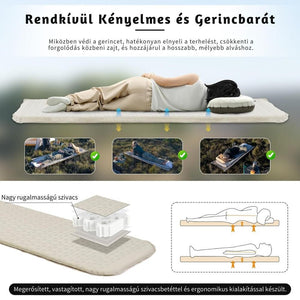 Naturehike łatwy do napompowania materac turystyczny – grubość 3,5 cm, ultralekki (490 g), prostokątny, jasnoszary - BShopy