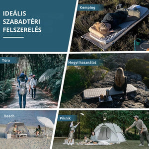 Naturehike łatwy do napompowania materac turystyczny – grubość 3,5 cm, ultralekki (490 g), prostokątny, jasnoszary - BShopy