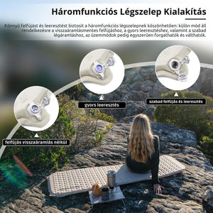 Naturehike łatwy do napompowania materac turystyczny – grubość 3,5 cm, ultralekki (490 g), prostokątny, jasnoszary - BShopy