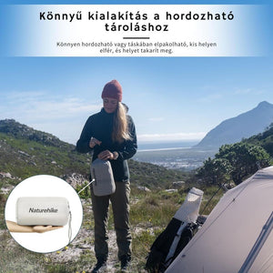 Naturehike łatwy do napompowania materac turystyczny – grubość 3,5 cm, ultralekki (490 g), prostokątny, jasnoszary - BShopy