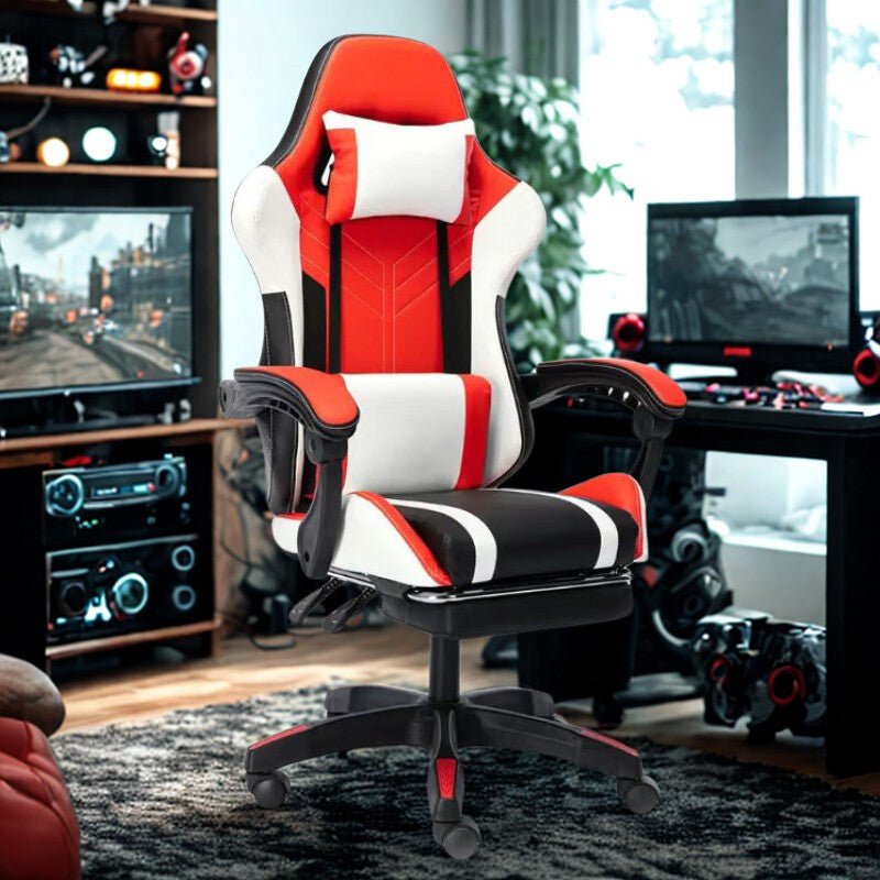 OFCASA Ergonomikus Gamer Szék Narancssárga - Fehér, Lábtartóval - BShopyOSN - GC - 0140PKWH_7