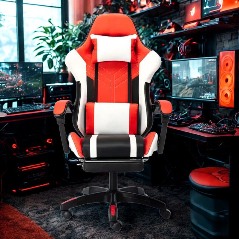 OFCASA Ergonomikus Gamer Szék Narancssárga - Fehér, Lábtartóval - BShopyOSN - GC - 0140PKWH_6