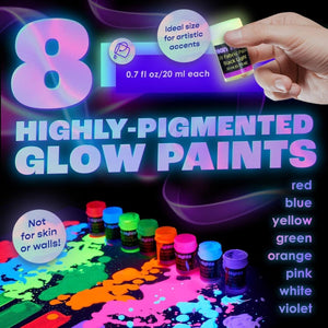 Prémium Fedő Textilfesték Készlet 8x20ml – Választható: Klasszikus, Neon Vagy Foszforeszkáló - BShopy