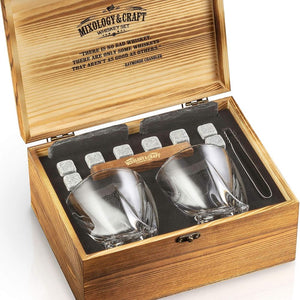 Prémium Whisky Szett 15 Részes - Kristály Poharakkal, Whisky Kövekkel és Bár Kiegészítőkkel - BShopy
