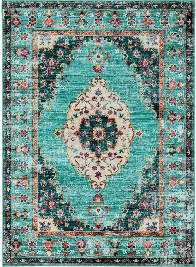 Taleta Durham Türkiz Virágos Beltéri Szőnyeg 120x170cm - BShopyX0016EHE2T_5