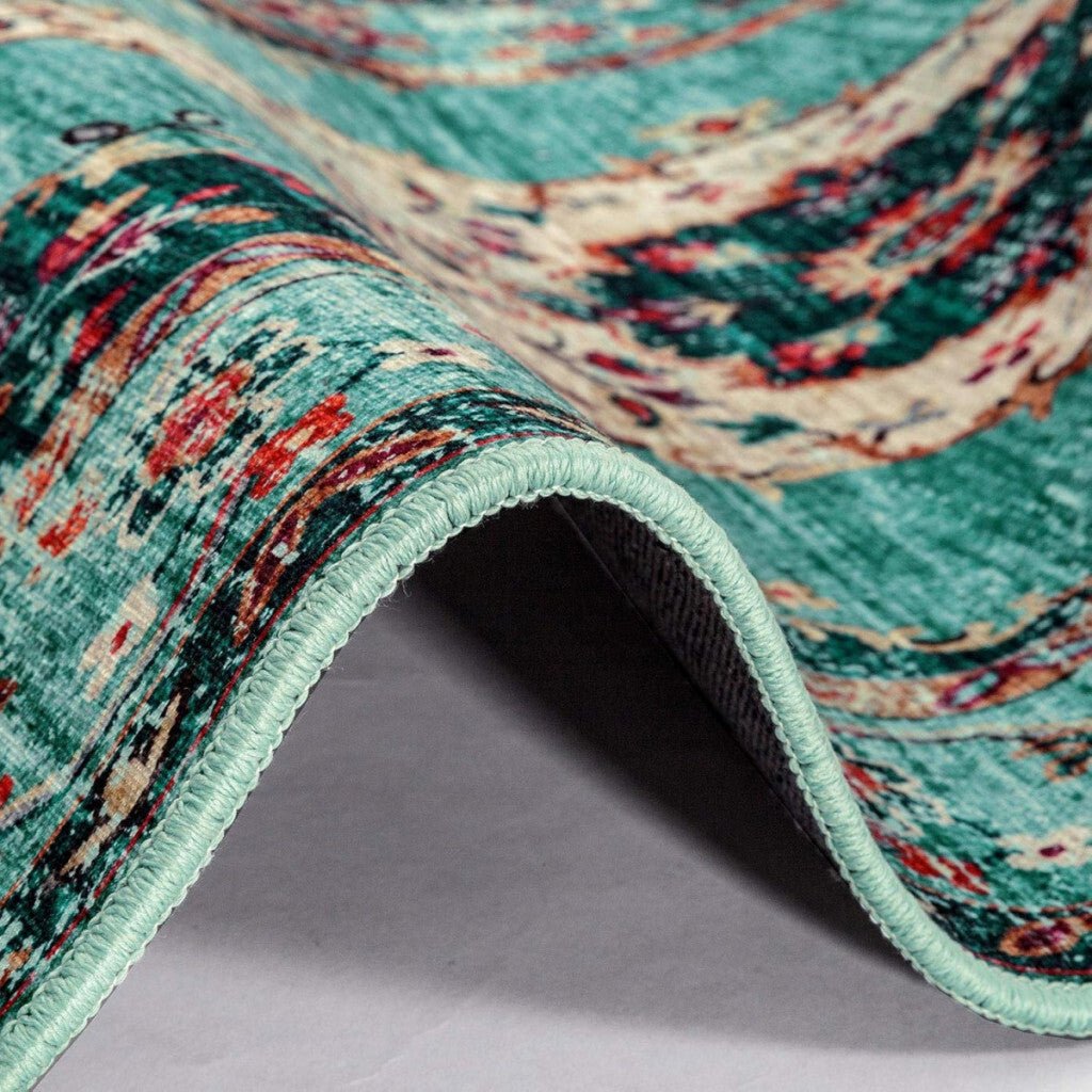 Taleta Durham Türkiz Virágos Beltéri Szőnyeg 120x170cm - BShopyX0016EHE2T_1