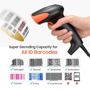 Tera 6900 1D Lézeres USB Vonalkódolvasó Intelligens Állvánnyal – Gyors és Precíz Szkennelés - BShopy