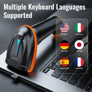 Tera L5100Y EU Vezetékes 1D Vonalkódolvasó – USB Csatlakozás, Plug & Play, Ütésálló Kialakítás - Narancssárga - BShopy