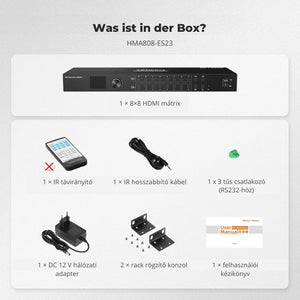TESmart 16 Portos HDMI Switch (16×1) – 4K@60Hz, EDID Emulátor, RS232 és LAN Vezérlés, HDCP 2.2, Rackbe Szerelhető, IR Távirányítóval - BShopy