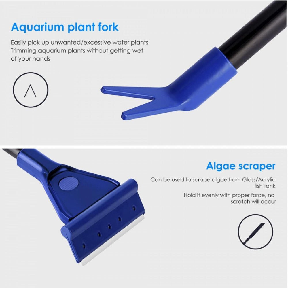 Többfunkciós Akvárium Tisztító Szett - Teleszkópos Nyéllel, Hálóval és Kefékkel - BShopy6 az 1 - ben akvárium tisztítóakvárium alga eltávolító eszközakvárium takarító eszközB07MYFPDKT_7