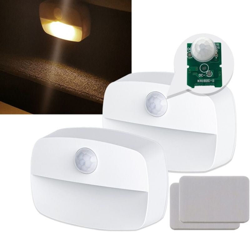 2 db Elemes LED Fali Lámpa – Mozgásérzékelős, Vezeték Nélküli - BShopy