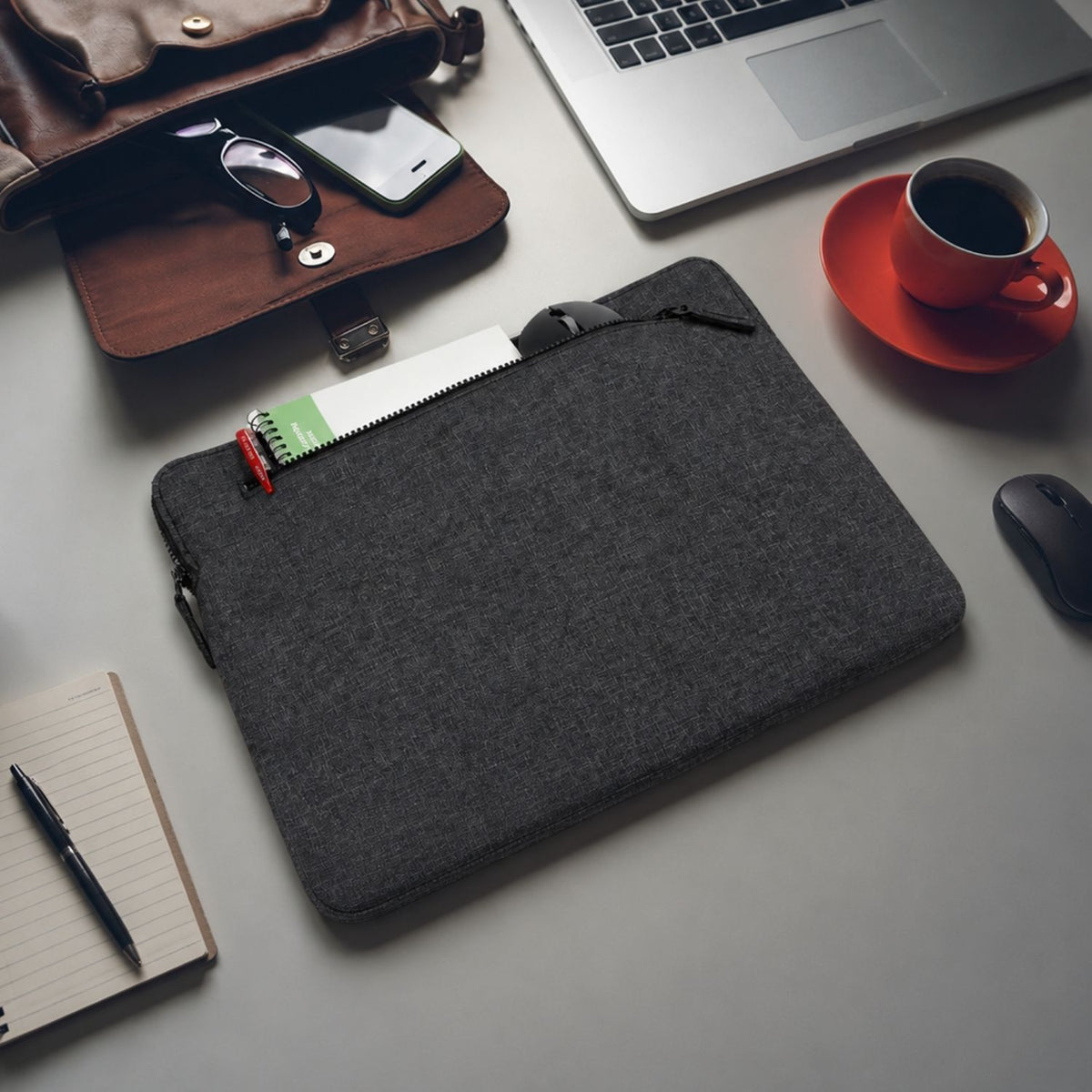 Eono Torba na Laptopa 14-calowa - Wodoodporna, Cienka, Ciemnoszara