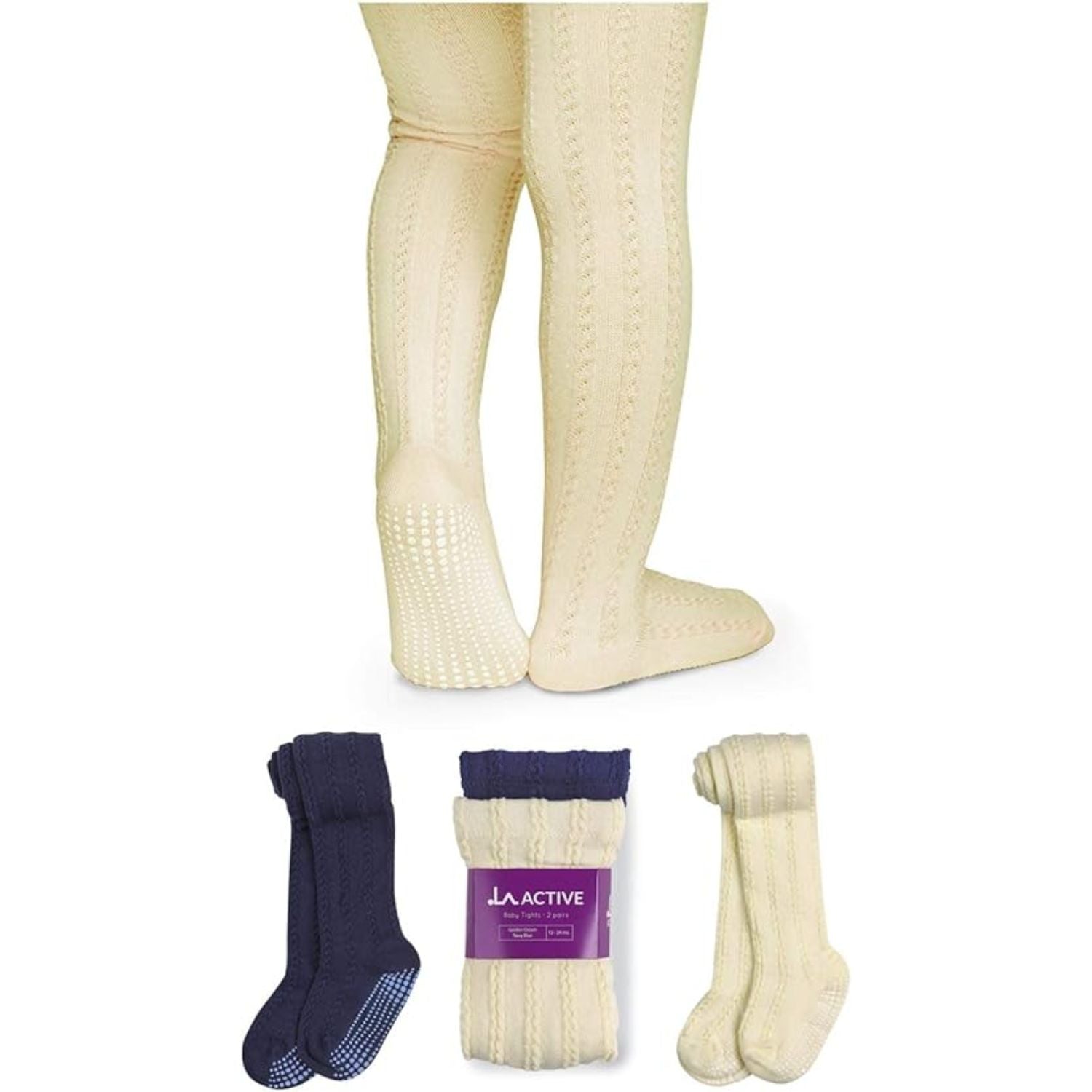 Kötött Mintás Gyerek Harisnya – Puha Pamut Csúszásgátló Harisnyanadrág 2 Pár