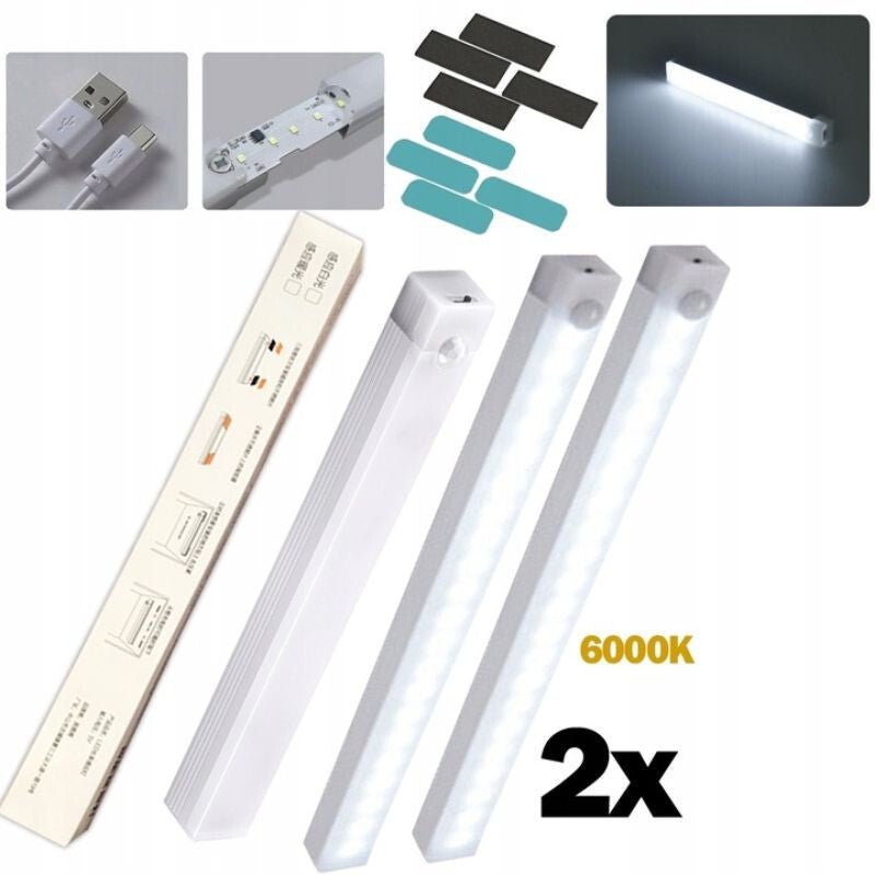 Ansal LED Mozgásérzékelős Lámpa – USB - s, Mágneses, Éjszakai Fény (2 db) - BShopy