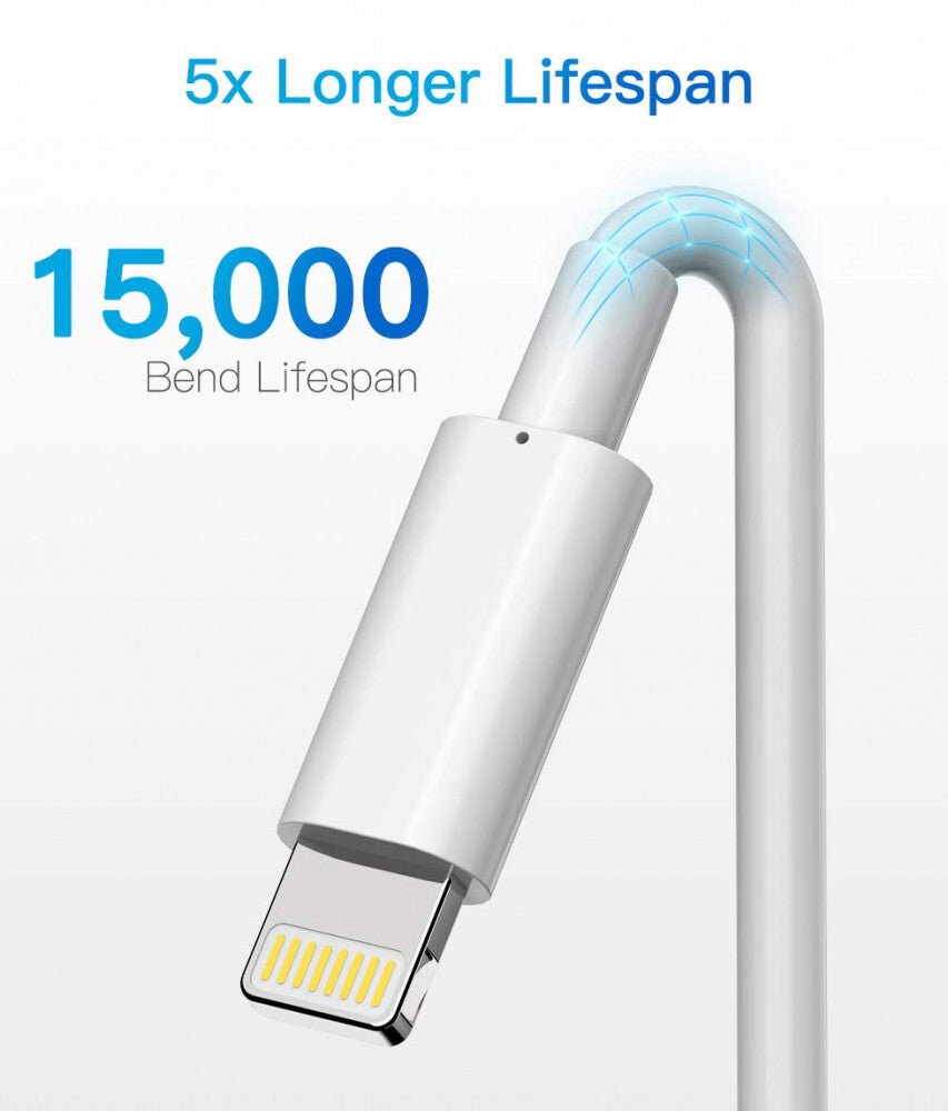 Apple MFi Tanúsítvánnyal Rendelkező iPhone Töltőkábel - Lightning - USB, 3m, Fehér - BShopy