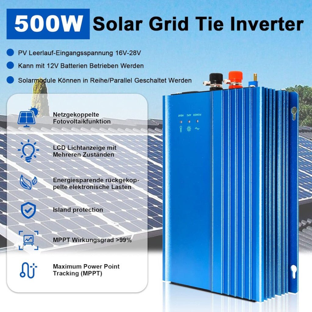 ARCELI 500W MPPT 12V Napelemes Inverter - Mikro Inverter, PV Inverter - Kék - BShopy