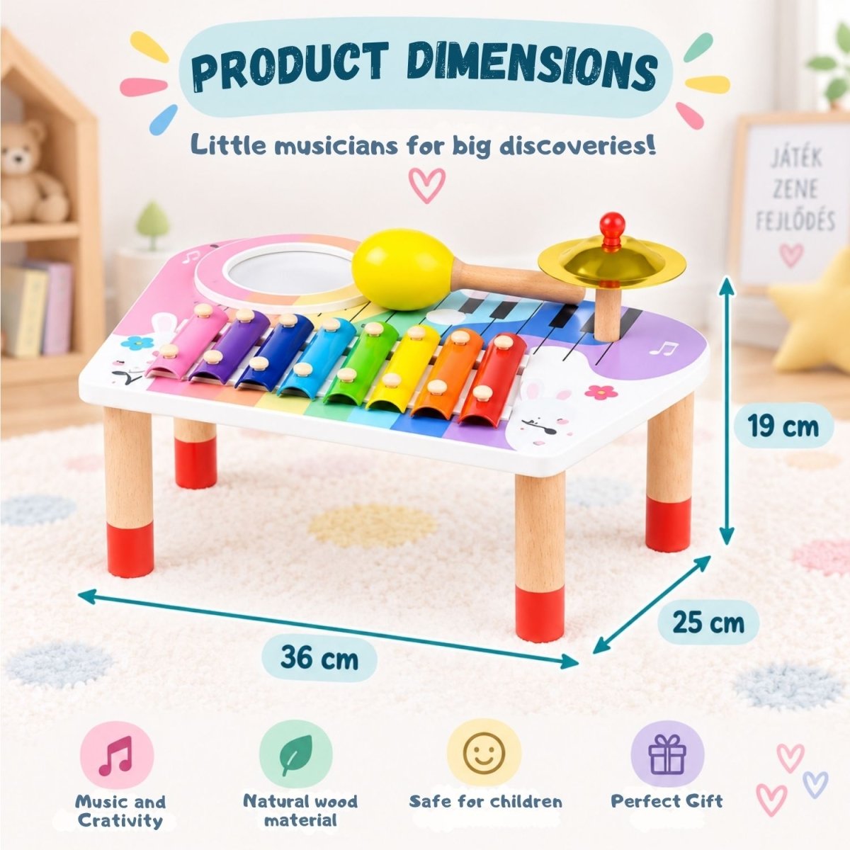 BeebeeRun zestaw instrumentów dla dzieci – 8-elementowa zabawka muzyczna - BShopy