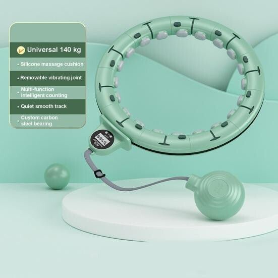 Blux Alakformáló Fitness Hulahopp Karika – Gravitációs, Súlyozott, Állítható Méretű, Zöld, max. 110 cm - BShopyBS1014_1