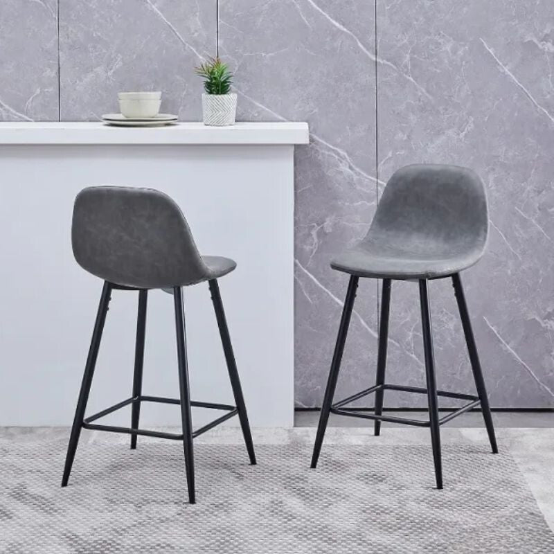 Blux Bárszékek Műbőr Kárpitozással - Szürke - BShopyC - U - BS - 0057GY_1