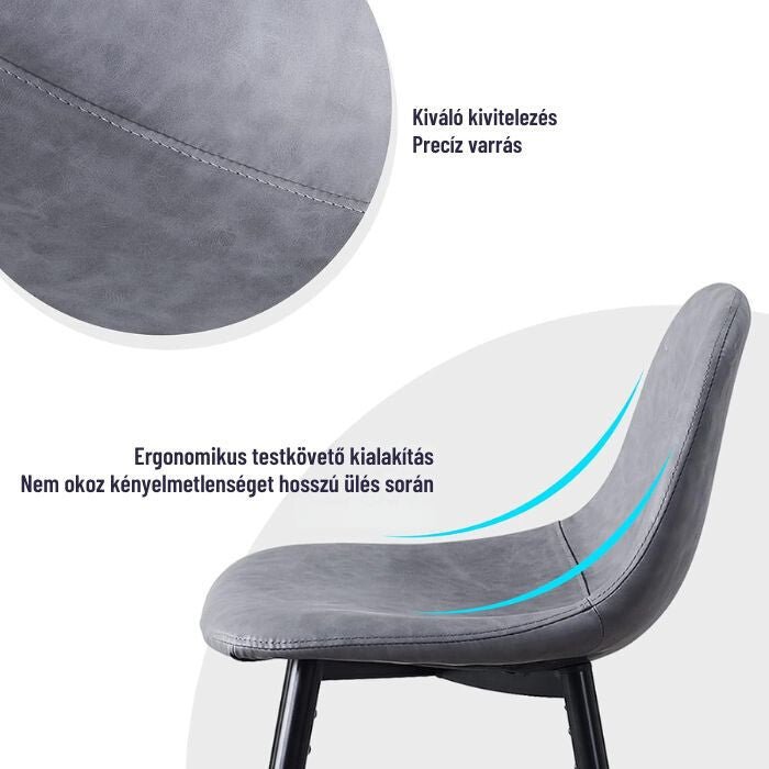 Blux Bárszékek Műbőr Kárpitozással - Szürke - BShopyC - U - BS - 0057GY_5
