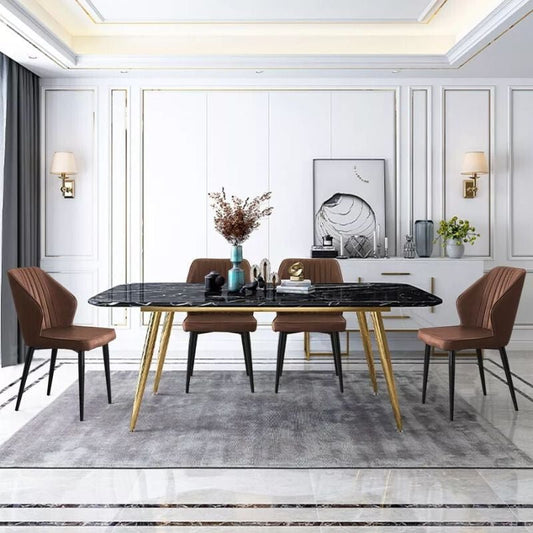 Blux Étkezőszék Szett 2db – Barna Műbőr, Fém Lábakkal, Konyhába vagy Étkezőbe - BShopyC - UDC057BR_0