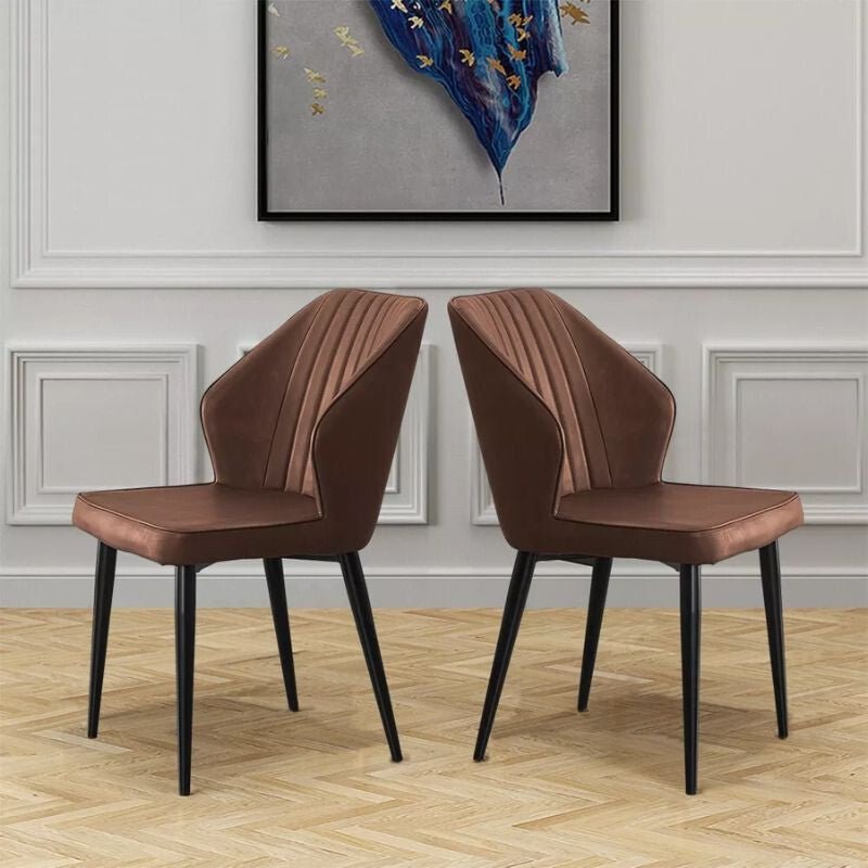 Blux Étkezőszék Szett 2db – Barna Műbőr, Fém Lábakkal, Konyhába vagy Étkezőbe - BShopyC - UDC057BR_5