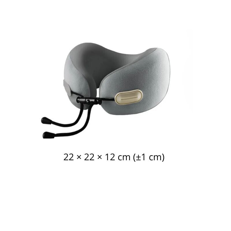 Poduszka podróżna pod szyję Blux z pianki memory z etui – 22×22×12 cm (±1 cm) – szara – BShopy