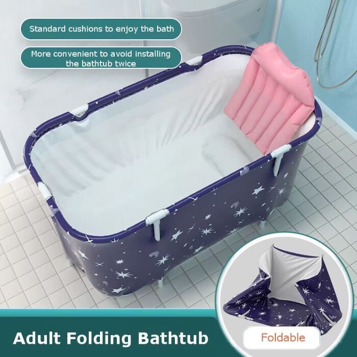 BLux Összecsukható Felnőtt Fürdőkád - 140 cm, Kék Alapon Fehér Csillagos - BShopyBS1016_3