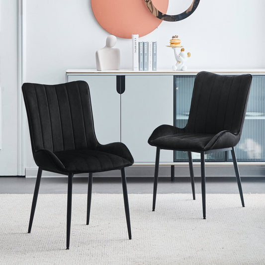 Clipop Fekete Bársony Étkezőszék Szett 2db - BShopyEUCB0109 - C - U - DC - B0206BL_0