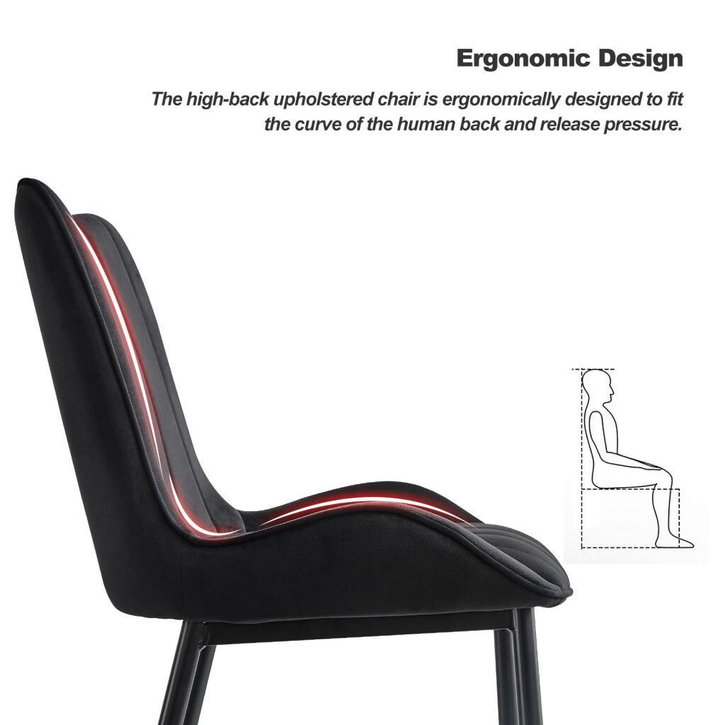 Clipop Fekete Bársony Étkezőszék Szett 2db - BShopyEUCB0109 - C - U - DC - B0206BL_1