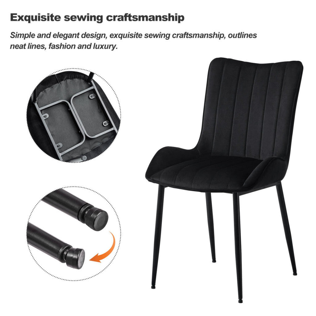 Clipop Fekete Bársony Étkezőszék Szett 2db - BShopyEUCB0109 - C - U - DC - B0206BL_7