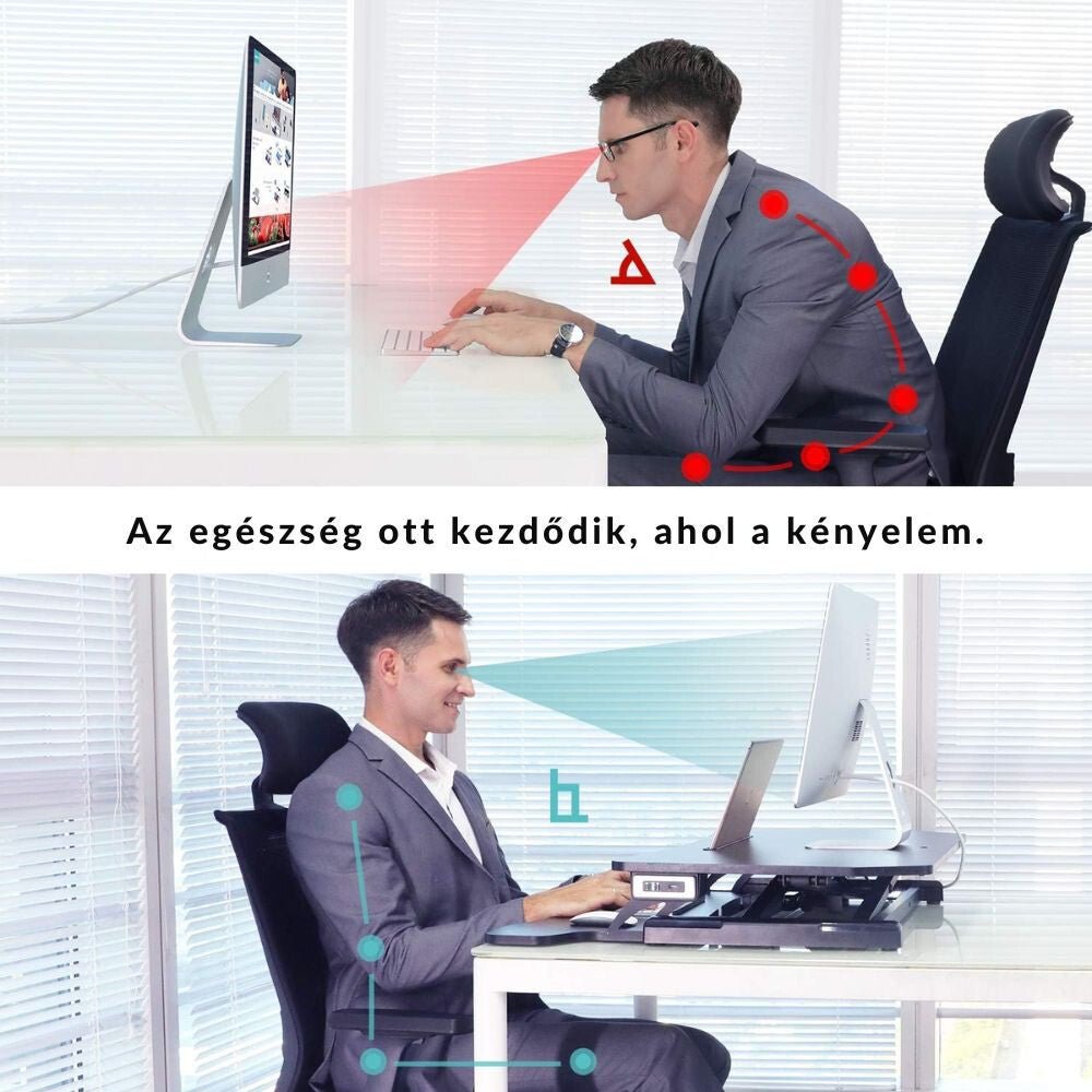 Elektromos Állítható Íróasztal – Automatikus Emeléssel és Billentyűzettartóval - BShopy