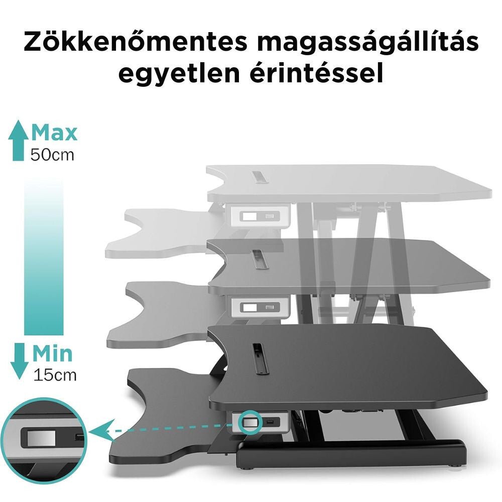 Elektromos Állítható Íróasztal – Automatikus Emeléssel és Billentyűzettartóval - BShopy