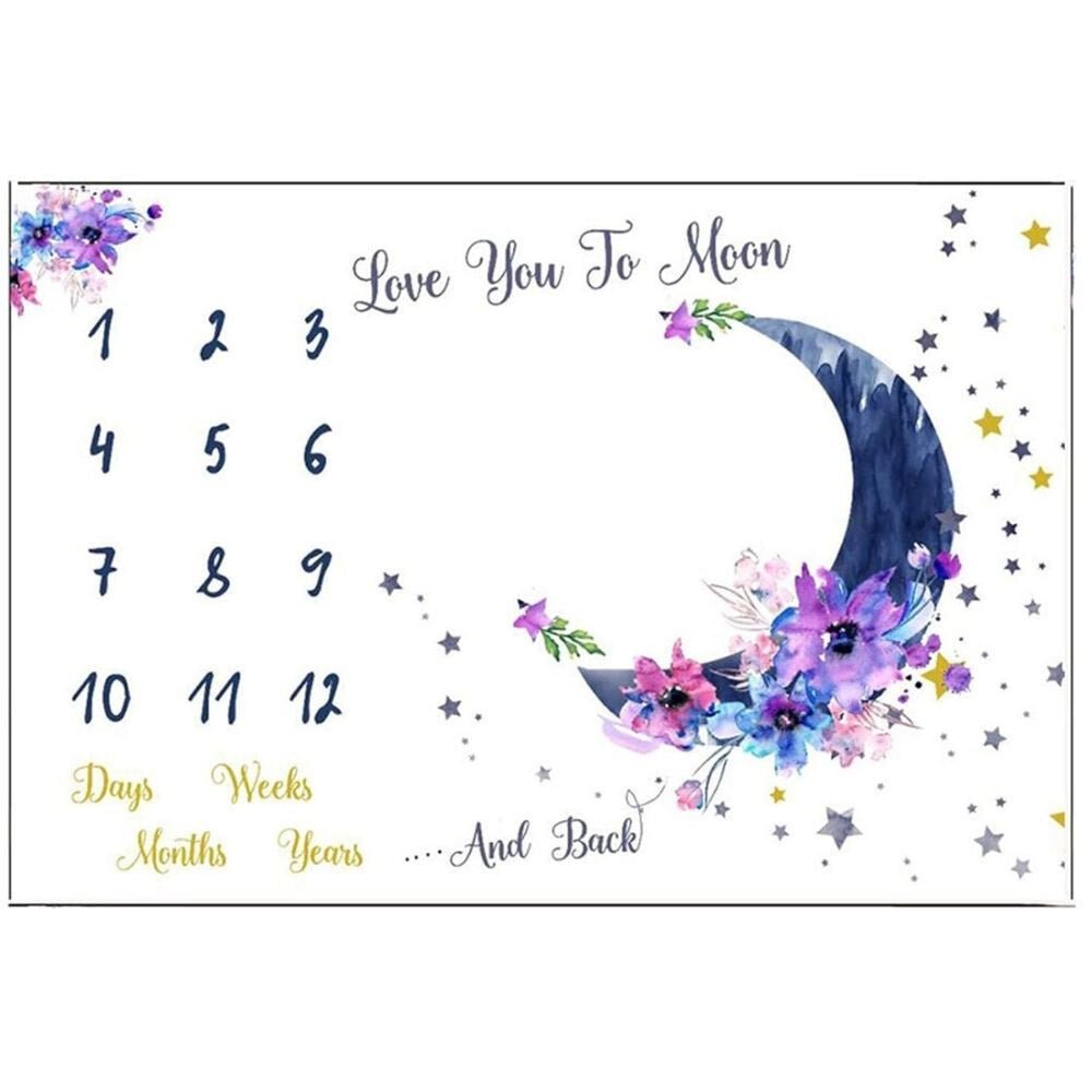 Ever Fairy Mérföldkő Babapléd - Polár, 150×100 cm, Lila Hold Mintás - BShopyX001F3QBGL_0