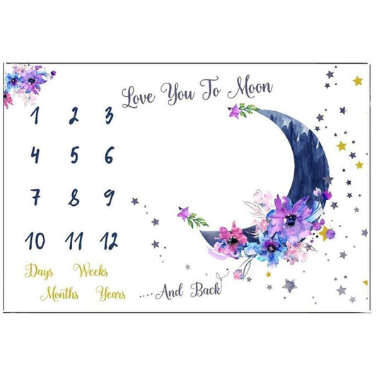 Ever Fairy Mérföldkő Babapléd - Polár, 150×100 cm, Lila Hold Mintás - BShopyX001F3QBGL_0