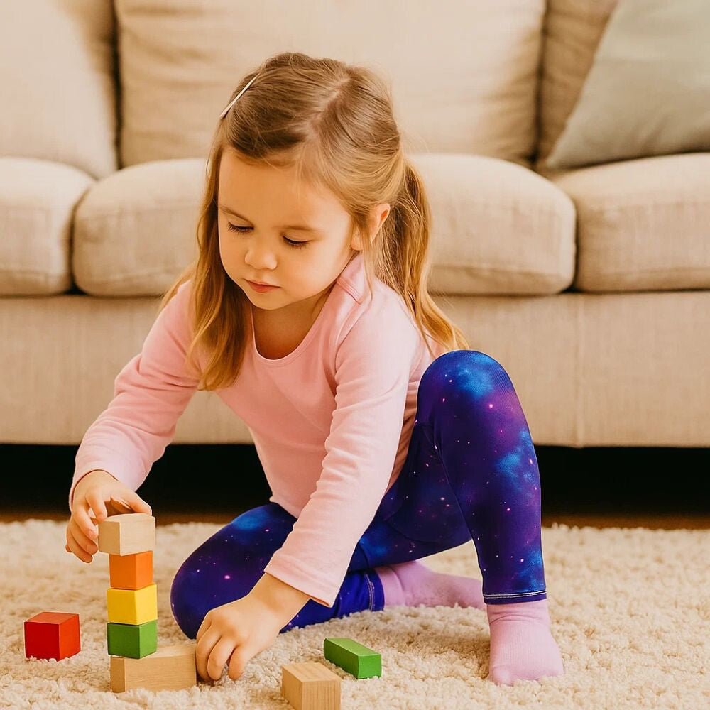 Galaxy Mintás Polárbéléses Téli Gyermek Leggings – 2 db Thermo Nadrág + 2 db Hajgumi (130) - BShopyX001FFYO1N_4