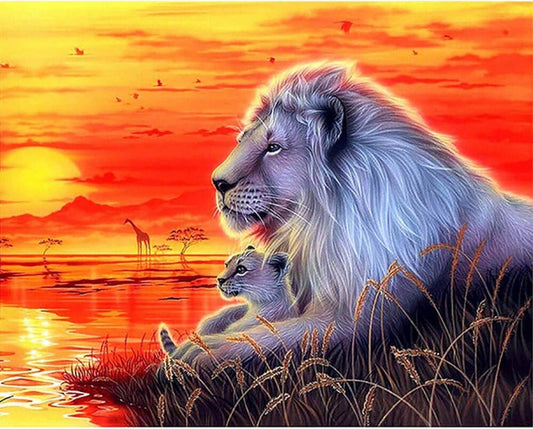 Gyémántfestő Készlet Oroszlán Mintával 30x40 Cm - BShopyX0011G1R7F_0