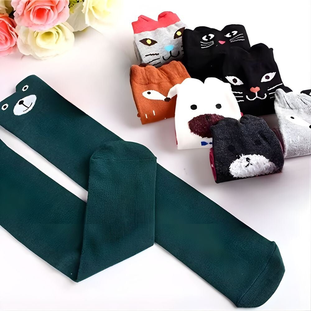 Gyerek Térdzokni Szett – 8db, Maci, Cica és Róka Mintával - BShopyX000X5RVKR_0